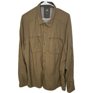REI Co-op Shirt Mens XXL Sahara Tech Vented Khaki Outdoor Camping Lightweight
